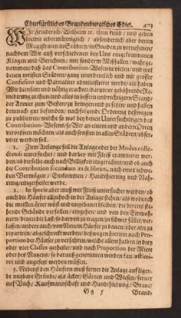 [Ejusdem Edict/ von Außschreibung der Contributionen [...]]