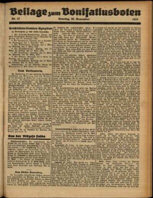 Zweite Ausgabe vom Sonntag, den 20. November 1932.