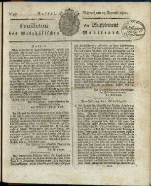 No. 95, Mittwoch den 27. Novemb. 1811