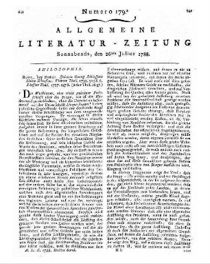 Schlosser, Johann Georg: Johann Georg Schlossers Kleine Schriften. - Basel : Serini Th. 4. - 1785. Th. 5. - 1787
