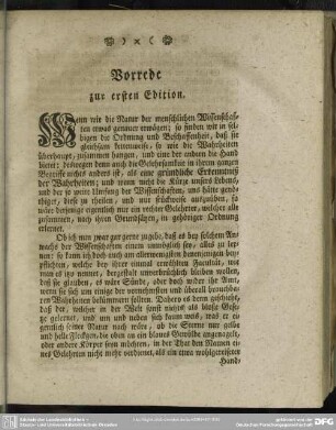 Vorrede zur ersten Edition