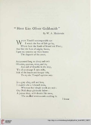 "Here lies Oliver Goldsmith"