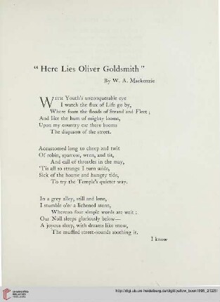 "Here lies Oliver Goldsmith"