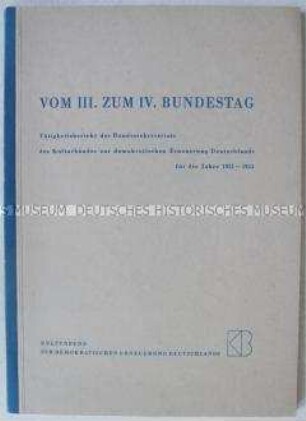 Tätigkeitsbericht des Kulturbundes für 1951-1953