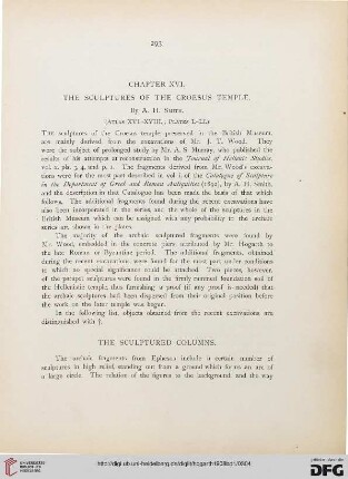 Chapter XVI: The sculptures of the Croesus temple
