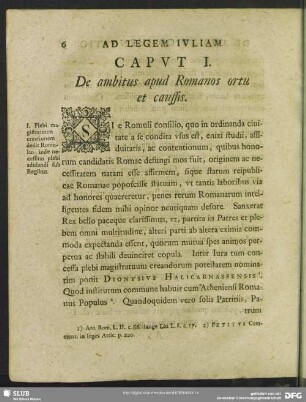 Caput I. De ambitus apud Romanos ortu et caussis