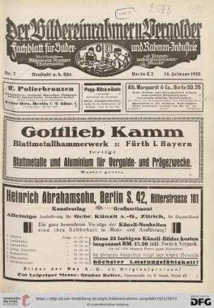 Nr. 7 (14. Februar 1925)