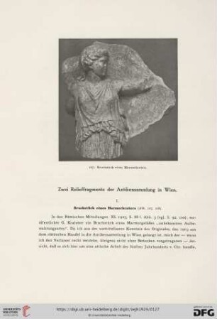 Zwei Relieffragmente der Antikensammlung in Wien