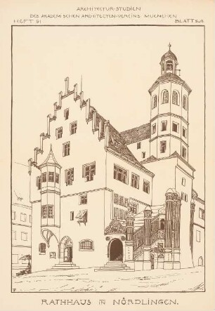 Rathaus, Nördlingen: Perspektivische Ansicht