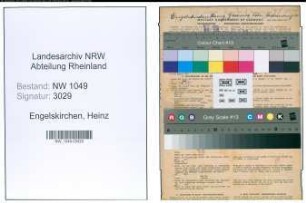 Entnazifizierung Heinz Engelskirchen , geb. 24.08.1904 (Gastwirt)