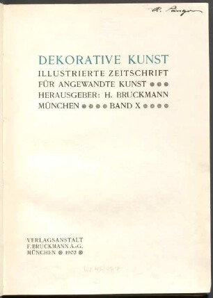 Dekorative Kunst : illustrierte Zeitschrift für angewandte Kunst. 10, 10. 1902