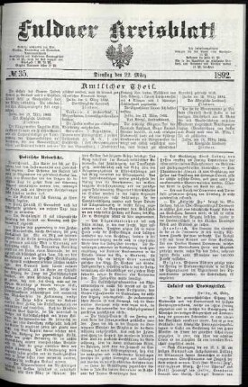 Ausgabe vom Dienstag, den 22. März 1892.