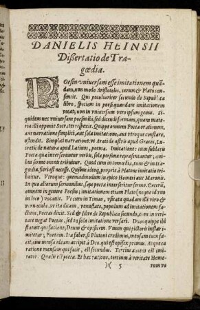 Dißertatio de Tragoedia