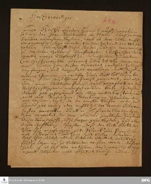 Bericht von Henrich Gutslaff an Heinrich Milde.