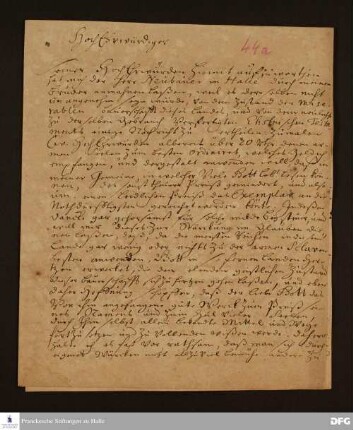 Bericht von Henrich Gutslaff an Heinrich Milde.