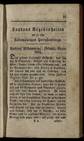 Loudons Begebenheiten bis zum siebenjährigen Preußenkriege.