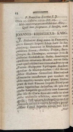 Joannes Fridericus Karg. - Henricus A. S. Ignatio.