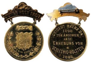 Schleswig-Holstein: Tragbare Medaille auf die Jubelfeier der Erhebung Schleswig-Holsteins