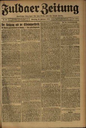 Erste Ausgabe vom Sonntag, den 12. Februar 1922.
