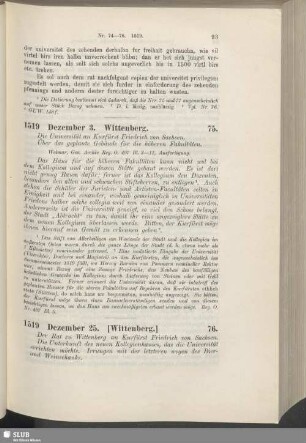 76. 1519, Dezember 25. [Wittenberg]