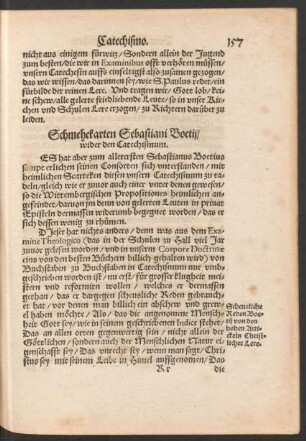 Schmehekarten Sebastiani Boetii/ wider den Catechismum.