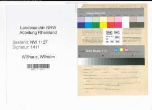 Entnazifizierung Wilhelm Willhaus , geb. 18.12.1891 (Polizist)