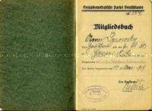 Mitgliedsausweis der Sozialdemokratischen Partei Deutschlands (SPD)