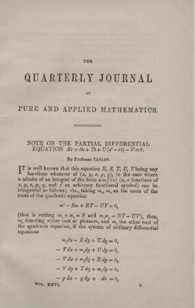 Note on the partial differential equation ... .