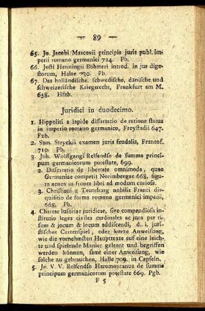 Juridici in duodecimo.