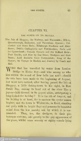 Chapter VI. The oyster on its travels