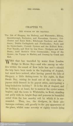 Chapter VI. The oyster on its travels