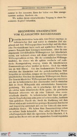 Beginnende Emanzipation vom klassischen Baugedanken