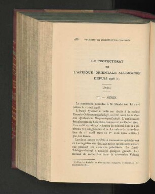 Le Protectorat De L'Afrique Orientale Allemande Depuis 1908.