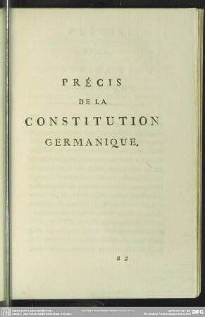Précis De La Constitution Germanique
