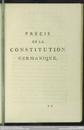 Précis De La Constitution Germanique