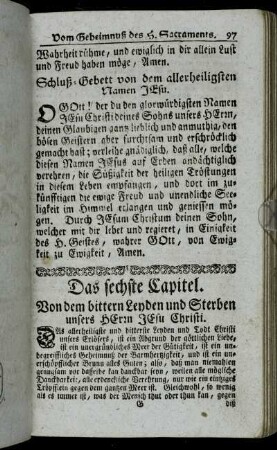 Das sechste Capitel. Von dem bittern Leyden und Sterben unsers Herrn Jesu Christi.