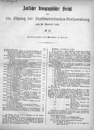 No. 13, 23 April 1891