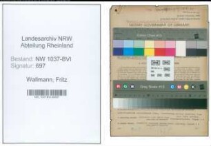 Entnazifizierung Fritz Wallmann , geb. 16.08.1896 (Polizeibeamter)
