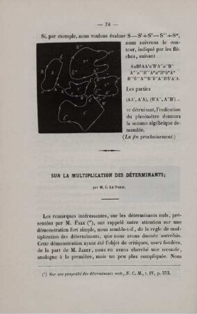 Sur la multiplication des déterminants.