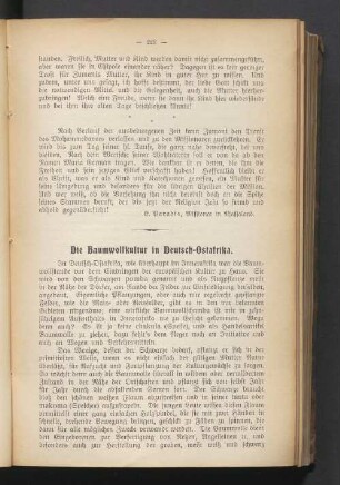 Die Baumwollkultur in Deutsch-Ostafrika