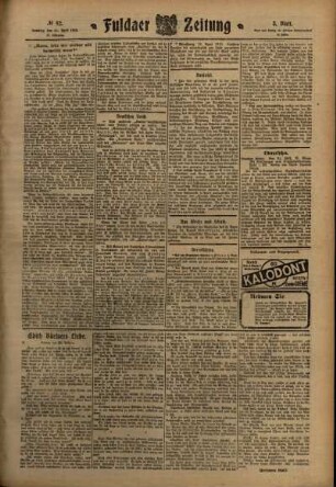 Dritte Ausgabe vom Samstag, den 23. April 1910.