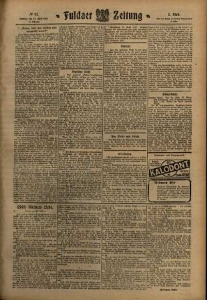 Dritte Ausgabe vom Samstag, den 23. April 1910.