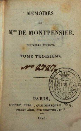 Mémoires De Mlle De Montpensier. 3