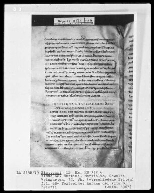 Sulpicius Severus und Pseudo Aurelianus - Vitae Sanctorum Martini, Martialis, Oswaldi — Sulpicius Severus, Folio 1recto-70verso