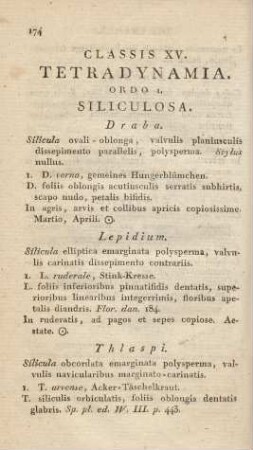Classis XV. Tetradynamia
