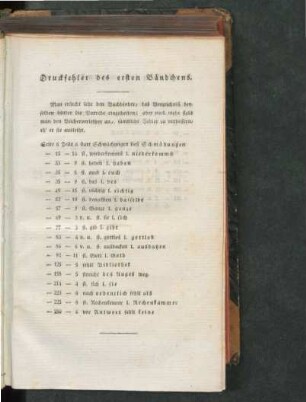 Druckfehler des ersten Bändchens.