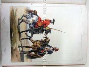 Uniformdarstellung, Korporal und Gemeiner verschiedener Dragoner-Regimenter, Königreich Frankreich, 1758. Tafel No. 189: Uniformes Française.