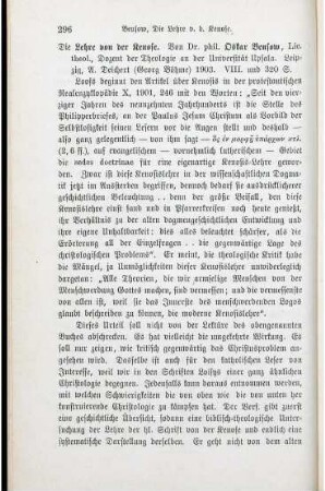 296-297 [Rezension] Bensow, Oscar, Die Lehre von der Kenose
