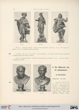 C. Die Bildwerke des 18. Jahrhunderts