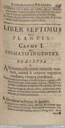 Lieber Septimus. De Plantis.